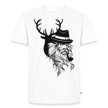 The Noel. - Men's Premium Organic T-Shirt - white - Front - Nico (187cm)