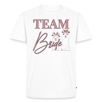Team Bride Bride Alpaca Lama JGA Wedding - Men's Premium Organic T-Shirt - white - Front - Nico (187cm)