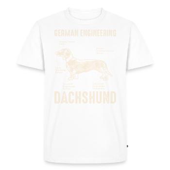 German engineering art Dachshund dog Dachshund - Men's Premium Organic T-Shirt - white - Front - Nico (187cm)
