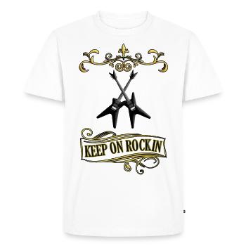 Electric Guitar Electric Guitar Keep On Rockin Music - Men's Premium Organic T-Shirt - white - Front - Nico (187cm)