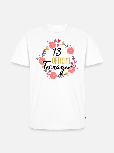 13 års fødselsdag pige 13 år teenager gave - Herre Premium økologisk T-shirt - hvid
