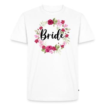 Bride To Be Bridal Flower Wreath Flowers Engagement JGA - Men's Premium Organic T-Shirt - white - Front - Nico (187cm)