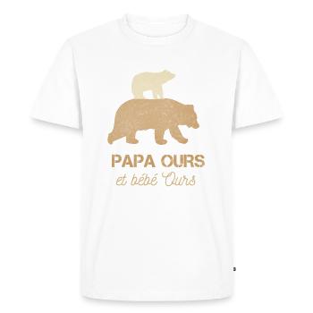 papa ours petit ours - T-shirt Premium bio Homme - blanc - Devant - Nico (187cm)