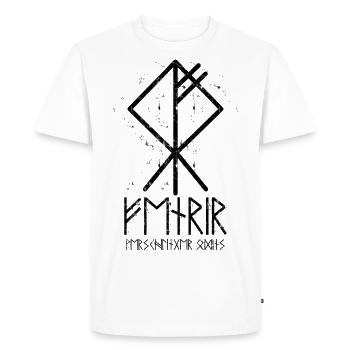 FENRIR VERSCHLINGER ODINS Runes Viking Wolf Rune - Men's Premium Organic T-Shirt - white - Front - Nico (187cm)