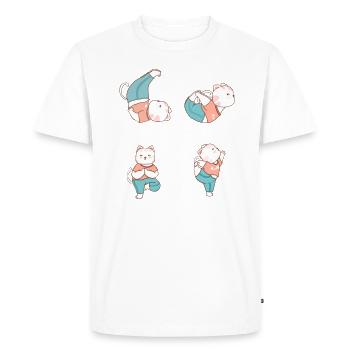 Un deux Trois Cat Funny French Cat Design - T-shirt Premium bio Homme - blanc - Devant - Nico (187cm)