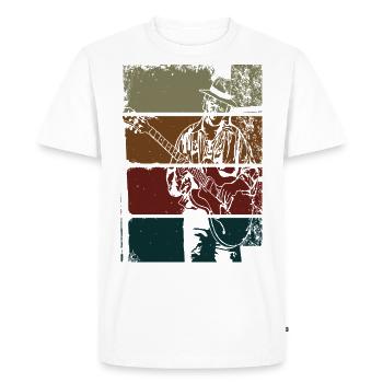 Guitariste de Blues Vintage - T-shirt Premium bio Homme - blanc - Devant - Nico (187cm)