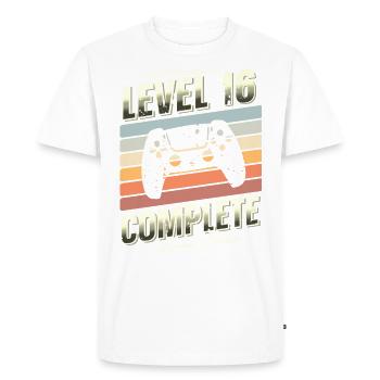 16th Birthday Level 16 Complete Limited Edition - Men's Premium Organic T-Shirt - white - Front - Nico (187cm)