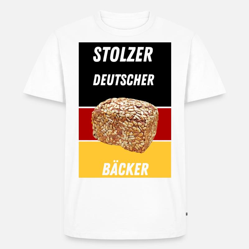 Stolzer deutscher Bäcker - Männer Premium Bio T-Shirt - Weiß