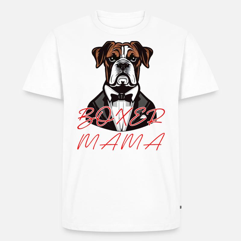 boxer hund mama - Männer Premium Bio T-Shirt - Weiß