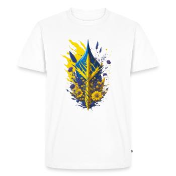 Ukraine, Liberté, Fort, Pas de guerre - T-shirt Premium bio Homme - blanc - Devant - Nico (187cm)
