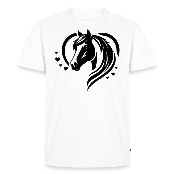 Horse Head Heart - Men's Premium Organic T-Shirt - white - Front - Nico (187cm)