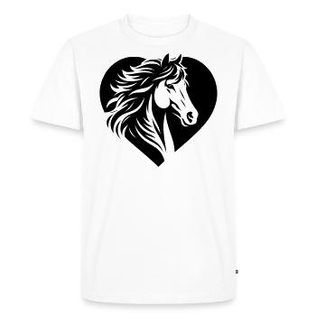 Horses Head Heart - Men's Premium Organic T-Shirt - white - Front - Nico (187cm)