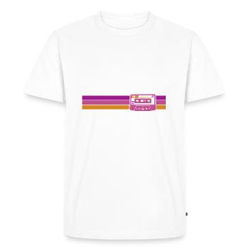 Classic 1980's Cassette Design - Men's Premium Organic T-Shirt - white - Front - Nico (187cm)