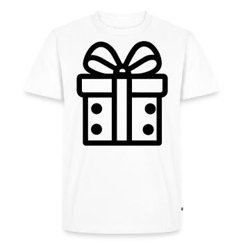 Boite icon de cadeau - T-shirt Premium bio Homme - blanc - Devant - Nico (187cm)
