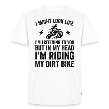 Funny Dirt Bike | Cute Motocross Dirt Bike Rider - T-shirt Premium bio Homme - blanc - Devant - Nico (187cm)