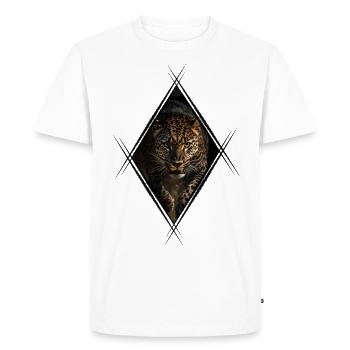 Leopard - Men's Premium Organic T-Shirt - white - Front - Nico (187cm)