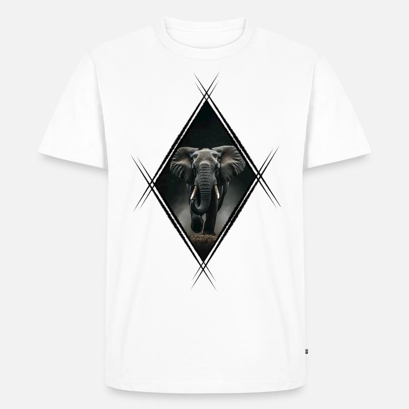 Elefant - Männer Premium Bio T-Shirt - Weiß