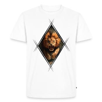 Lion - Men's Premium Organic T-Shirt - white - Front - Nico (187cm)