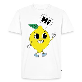 Hi Lemon - Men's Premium Organic T-Shirt - white - Front - Nico (187cm)