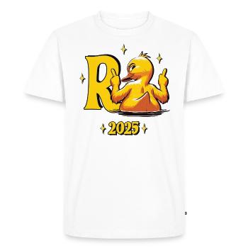 Pension Canard 2025 Doigt - T-shirt Premium bio Homme - blanc - Devant - Nico (187cm)