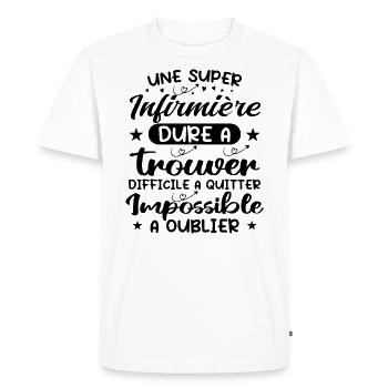 Une Super Infirmière - Cadeau infirmière - T-shirt Premium bio Homme - blanc - Devant - Nico (187cm)