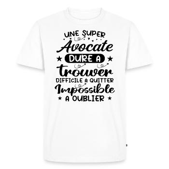 Une Super Avocate - Cadeau avocate - T-shirt Premium bio Homme - blanc - Devant - Nico (187cm)