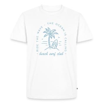 Surf club beach ocean lover funny surfer aesthetic - Men's Premium Organic T-Shirt - white - Front - Nico (187cm)