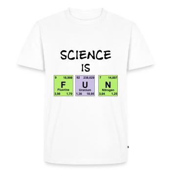 Science is fun - Men's Premium Organic T-Shirt - white - Front - Nico (187cm)