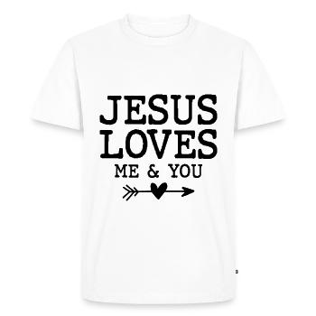Jésus t’aime - T-shirt Premium bio Homme - blanc - Devant - Nico (187cm)