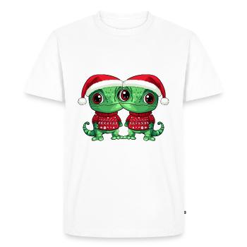L’équipe de Noël Caméléon - T-shirt Premium bio Homme - blanc - Devant - Nico (187cm)