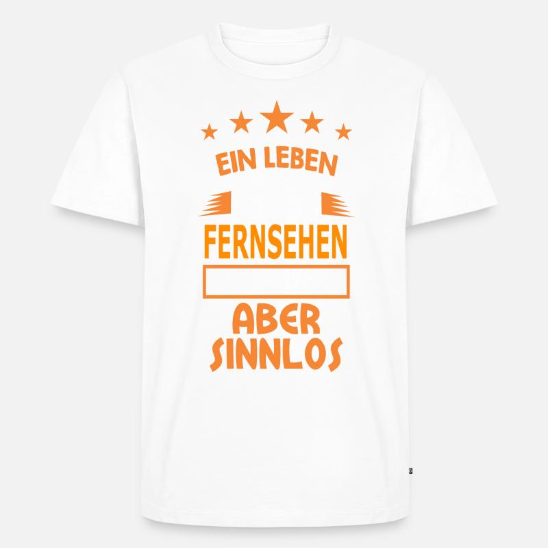 fernsehen - Männer Premium Bio T-Shirt - Weiß