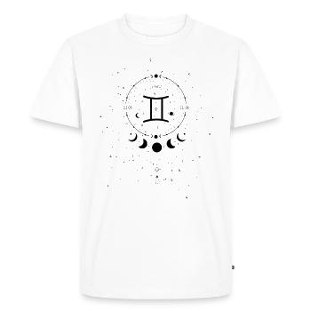 Signe du zodiaque jumeau avec phase lunaire - T-shirt Premium bio Homme - blanc - Devant - Nico (187cm)