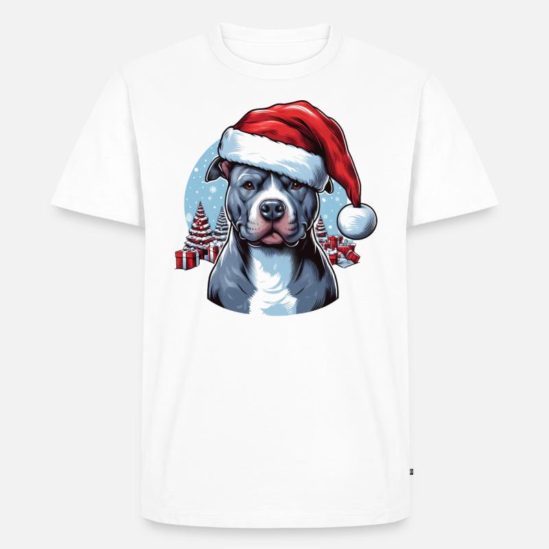Pitbull Weihnachtsgeschenke - Männer Premium Bio T-Shirt - Weiß