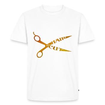 Haircut - Men's Premium Organic T-Shirt - white - Front - Nico (187cm)