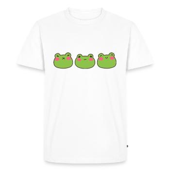 Cute Kawaii Frog Heads with Different Emotions - Men's Premium Organic T-Shirt - white - Front - Nico (187cm)