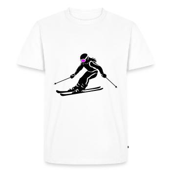 Ski Ski Femme Icône - T-shirt Premium bio Homme - blanc - Devant - Nico (187cm)