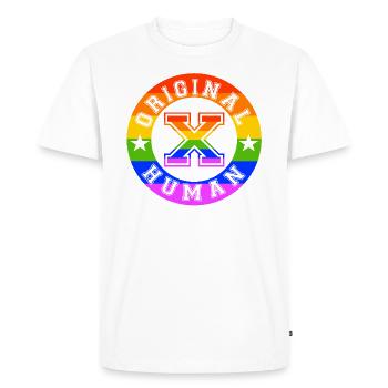 LGBT Original Human Label Label Rainbow - Men's Premium Organic T-Shirt - white - Front - Nico (187cm)
