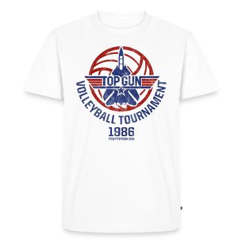 Top Gun Volleyball Tournier 1986 Jet Logo - Männer Premium Bio T-Shirt - Weiß - Vorne - Nico (187cm)
