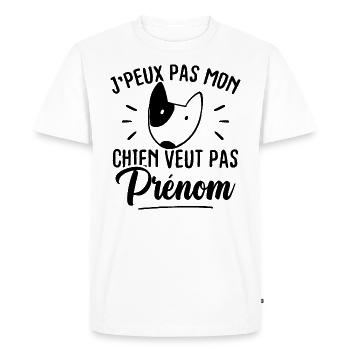 I can't my dog doesn't want first name - Men's Premium Organic T-Shirt - white - Front - Nico (187cm)