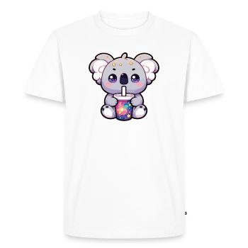 Koalas Drinking Bubble Tea Galaxy Boba Koala - Men's Premium Organic T-Shirt - white - Front - Nico (187cm)