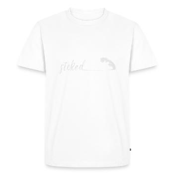 Content. Esthétique de surf de vague minimaliste - T-shirt Premium bio Homme - blanc - Devant - Nico (187cm)