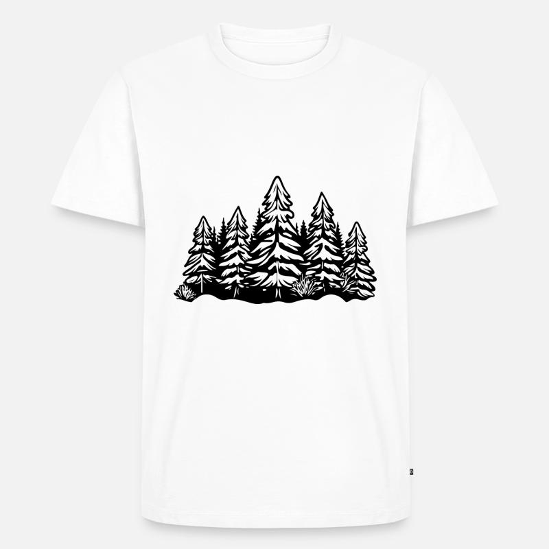 Wald Bäume - Männer Premium Bio T-Shirt - Weiß