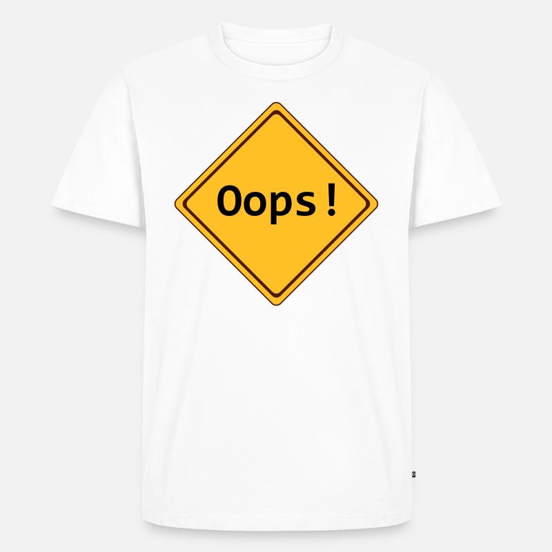 error, oops!, anpassbar - Männer Premium Bio T-Shirt - Weiß