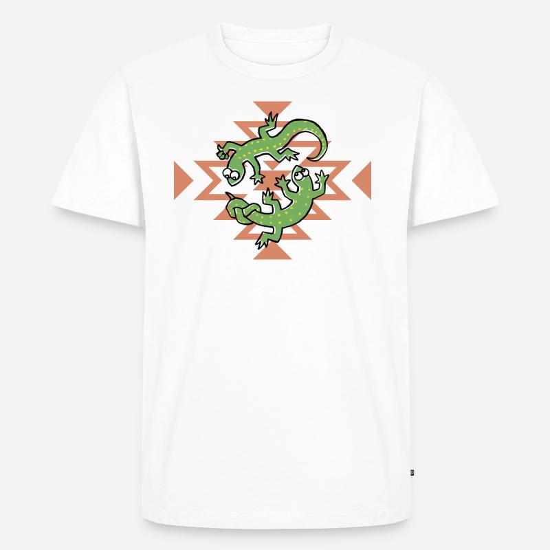 Klettern, Eidechse - Männer Premium Bio T-Shirt - Weiß