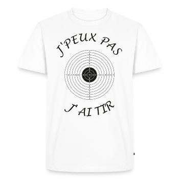 J'peux pas j'ai Tir - T-shirt Premium bio Homme - blanc - Devant - Nico (187cm)