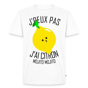 J'peux pas j'ai Citron (Mojito Mojito) - T-shirt Premium bio Homme - blanc - Devant - Nico (187cm)