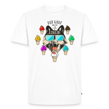 Le loup et les 7 glaces - T-shirt Premium bio Homme - blanc - Devant - Nico (187cm)