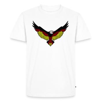 Eagle, Black, Red, Gold, Flag, Germany, - Men's Premium Organic T-Shirt - white - Front - Nico (187cm)