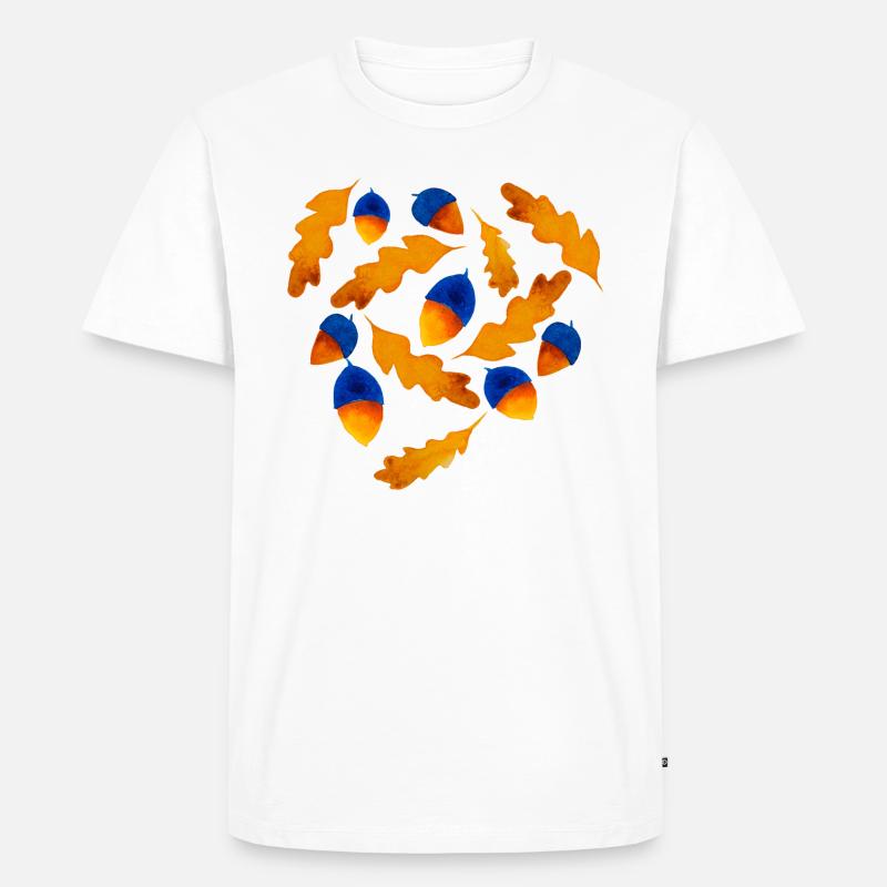 Herbst Muster Eicheln Geschenk - Männer Premium Bio T-Shirt - undefined