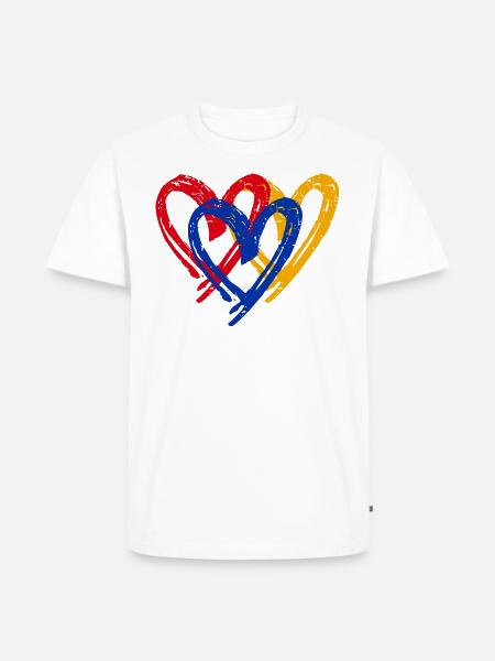 Armenien Herz Flagge - Männer Premium Bio T-Shirt - Weiß